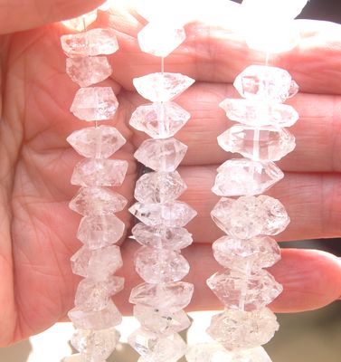 Large Powerful Herkimer Diamond Quartz Drilled Beads 15 to 20mm raises kundalini - EMF shield Soul Retrieval Divine Blueprint