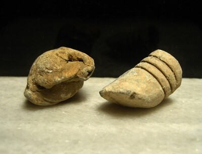 JUST ADDED ON 7/9 - THE BATTLE OF FREDERICKSBURG / AREA OF MEADE'S ATTACK - Two Fired Bullets - One High Impact with Ram Rod Mark - found April, 1971 JUST ADDED ON 7/9 - THE BATTLE OF FREDERICKSBURG / AREA OF MEADE'S ATTACK - Two Fired Bullets - One High Impact with Ram Rod Mark - found April, 1971