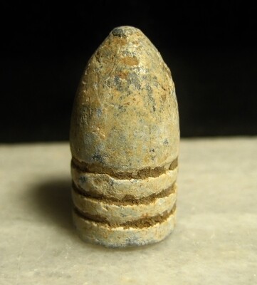 JUST ADDED ON 7/23 - GETTYSBURG - THE JOHN'S FARM / PICKETT'S CHARGE / ROSENSTEEL COLLECTION - Nose Cast .58 Caliber Bullet - Probably Confederate - found by the Sanders Brothers 1930s-1950s JUST ADDED ON 7/23 - GETTYSBURG - THE JOHN'S FARM / PICKETT'S CHARGE / ROSENSTEEL COLLECTION - Nose Cast .58 Caliber Bullet - Probably Confederate - found by the Sanders Brothers 1930s-1950s