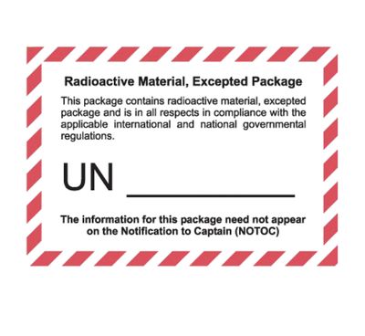 Label Radioactive Material Excepted Package