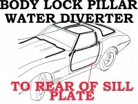 DIVERTER-BODY LOCK PILLAR WATER-2ND DESIGN-NOS GM-RIGHT-79L-82 (#48529R)
