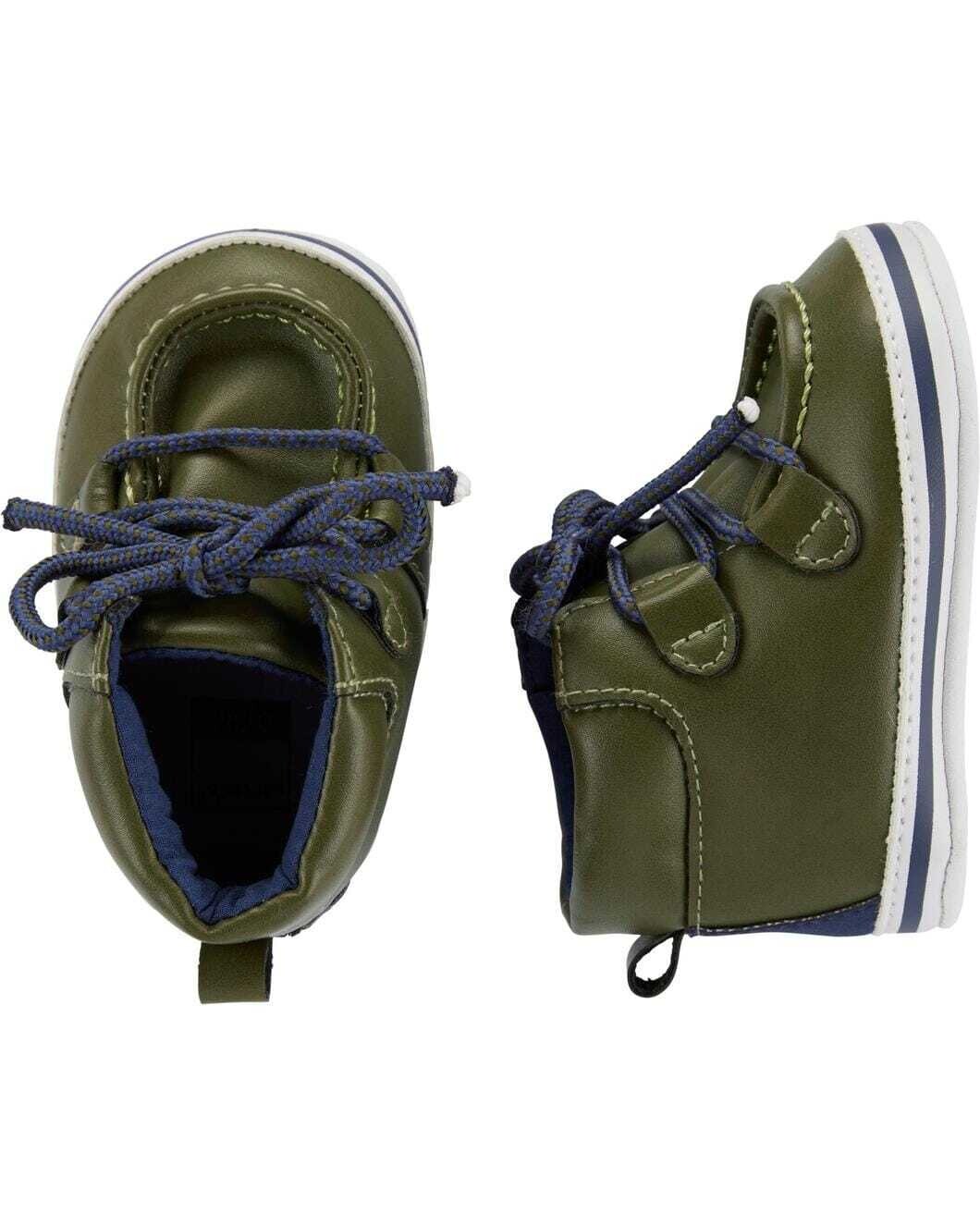 Original Carter's Baby Boys Green Boot Crib Shoes