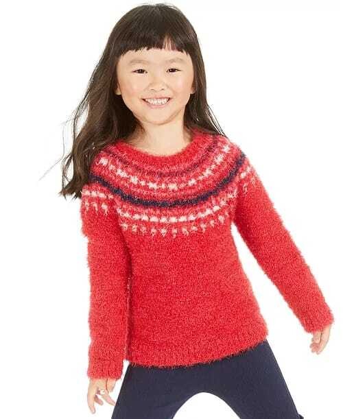 Epic Threads Toddler Girls Fuzzy Fair Isle Sweater
