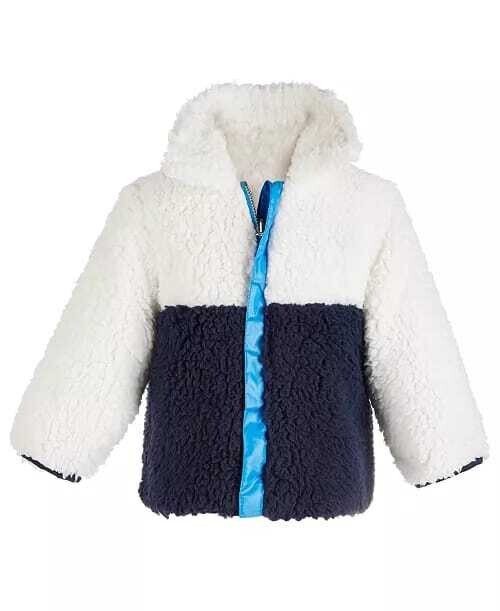 First Impressions Baby Boys reversible Color Blocked Sherpa Jacket