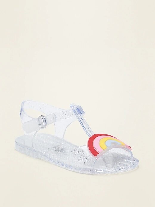 Old Navy Girls Clear Rainbow Jelly Sandals
