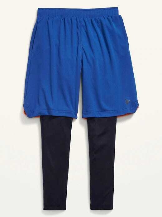Old Navy Go-Dry Cool 2-in-1 Soccer Shorts + Base Layer For Boys