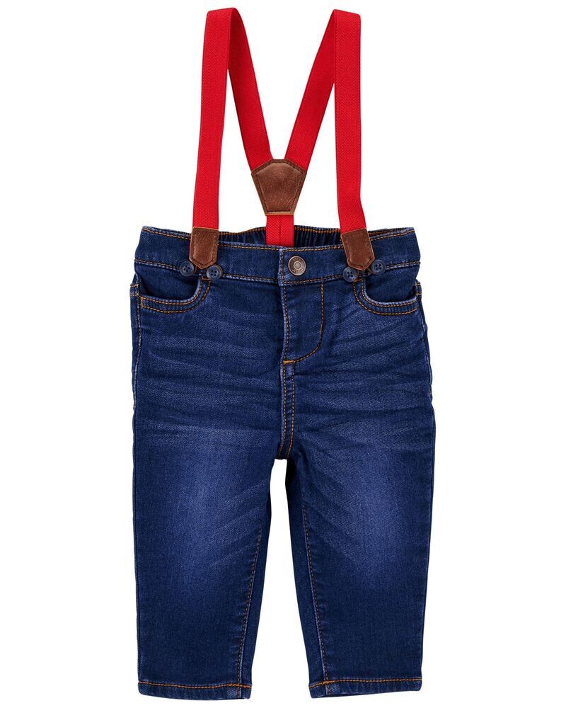 Oshkosh Knit Denim Suspender Jeans
