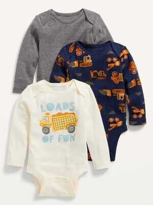 Old Navy Baby Boys Long Sleeve 3-Pack Bodysuits