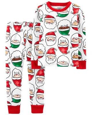 Original Carter's 2-Piece Santa 100% Snug Fit Cotton PJs