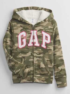 Gap Kids Sherpa-Lined Gap Logo Hoodie