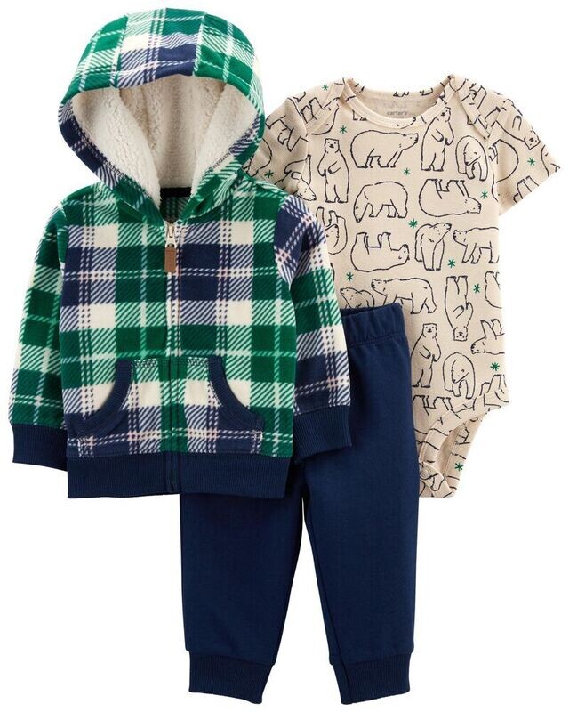 Original Carter&#39;s Baby Boys 3-Piece Plaid Jacket Set