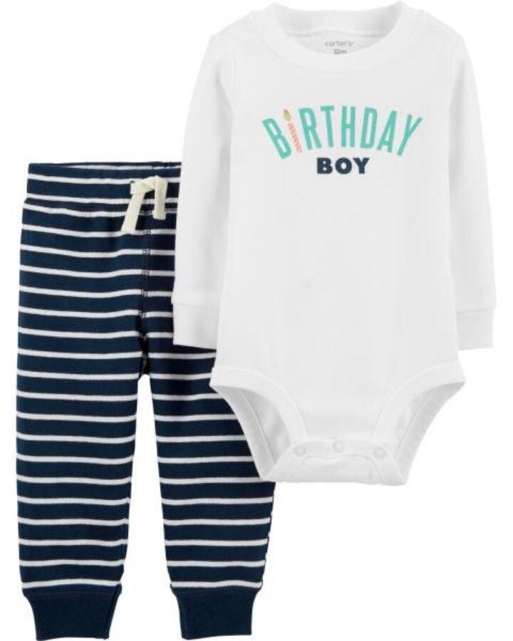 Original Carter's Baby Birthday Boy Bodysuit & Joggers Set