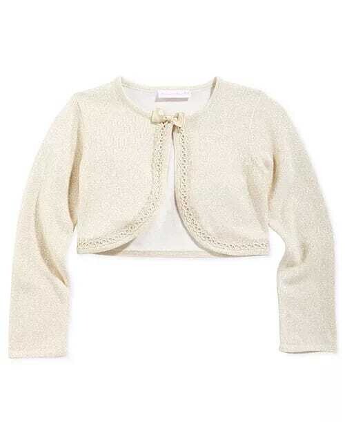 Bonnie Jean Little Girls Cropped Metallic Cardigan