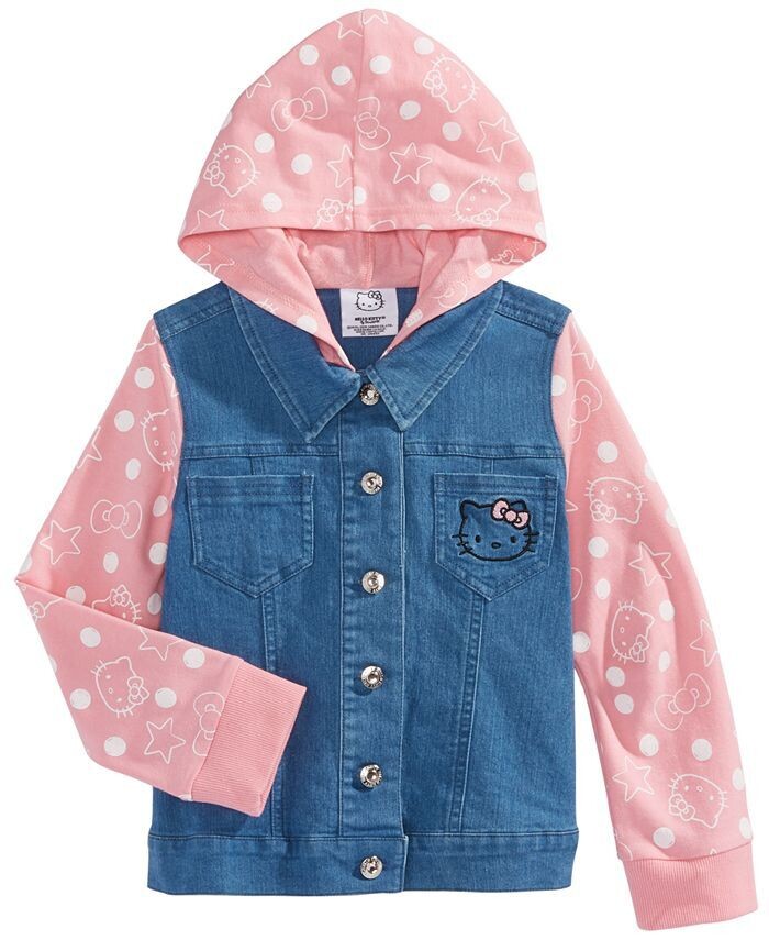 Hello Kitty Little Girls Hooded Denim Jacket