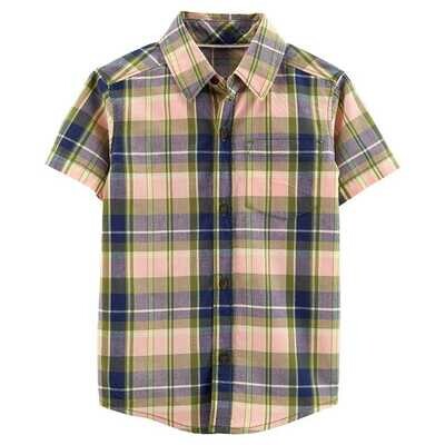 Original Carter's Toddler Boys Plaid Poplin Button Front Shirt