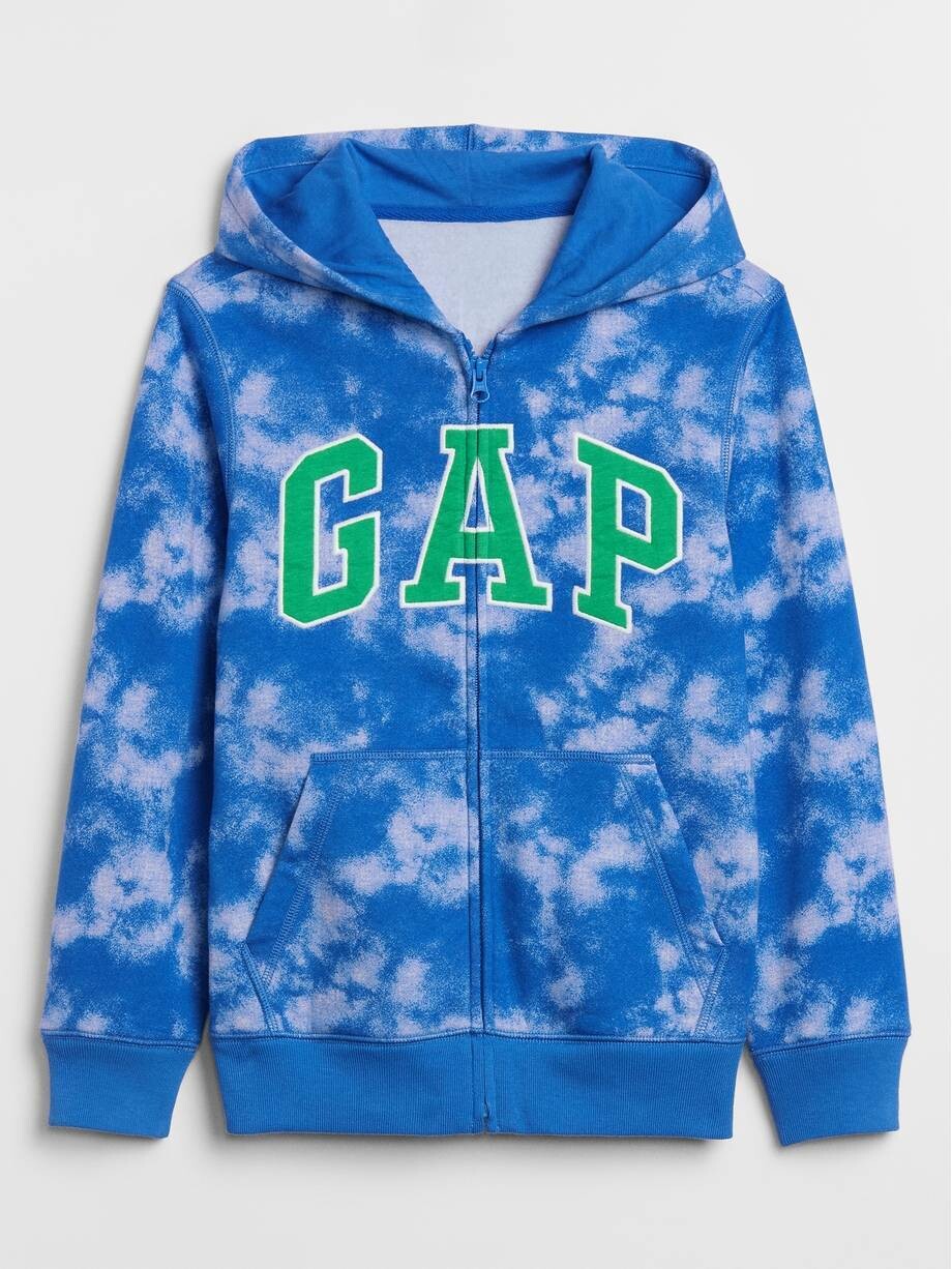 Gap Kids Logo Tie-Dye Fleeced Zip Hoodie