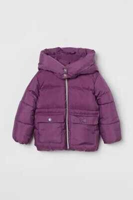 H&M Girls Padded Fleeced Hooded Jacket