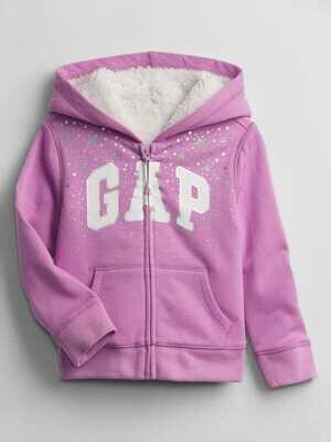 Gap Girls Logo Sherpa-Lined Hoodie