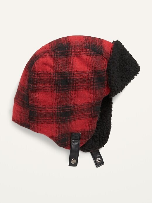 Old Navy Boys Sherpa-Lined Flannel Trapper Hat