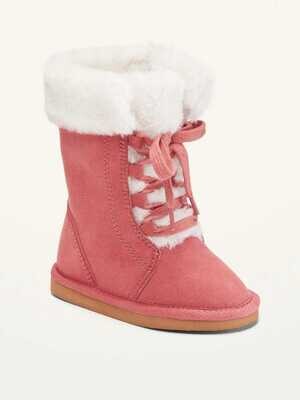 Old Navy Girls Faux-Suede Lace-Up Boots