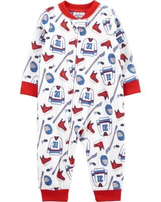 Original Carter's Boys Hockey Fleece Footless Pajamas