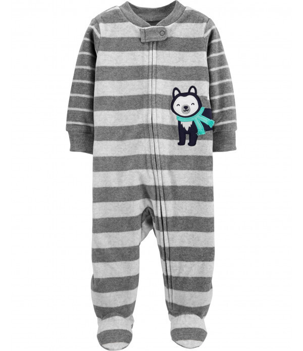 Original Carter's Baby Boy Striped Fleece Overall