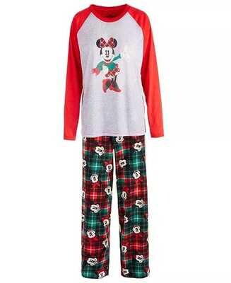 Disney Minnie Mouse Girls Cotton & Fleece 2-Piece Pajama Set