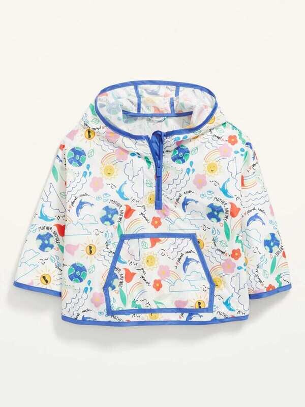 Old Navy Girls Water-Resistant Poncho Rain Jacket