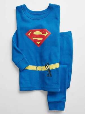GAP Boys DC Superman 100% Organic Long Sleeve 2-Piece Pajama Set