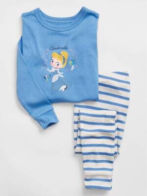 GAP Girls Disney Princess Cinderella 100% Organic Cotton Long Sleeve 2-Piece Pajama Set