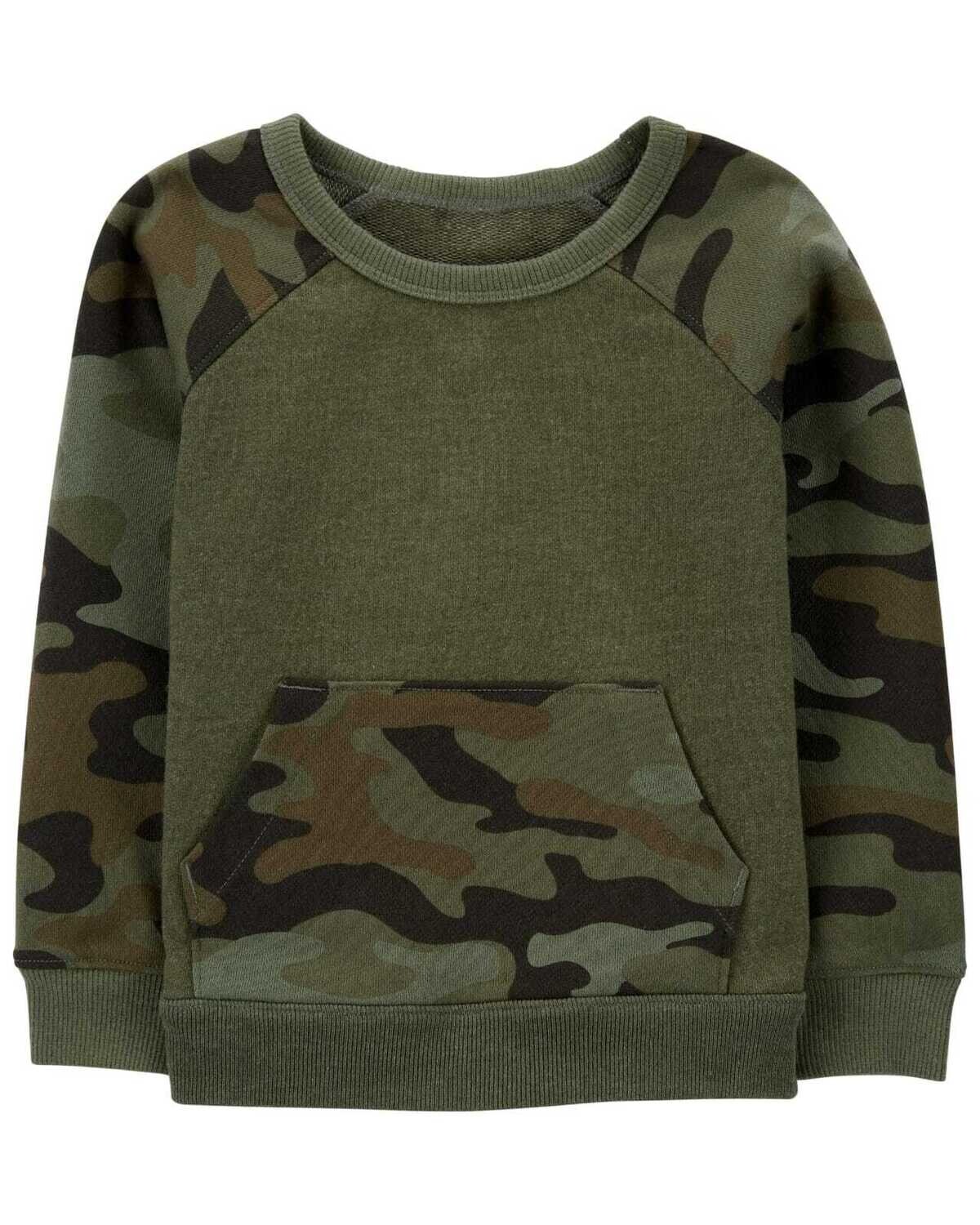 Original Carter's Baby Boy Olive Came French Terry Pullover