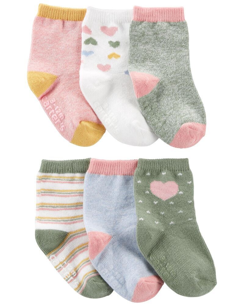 Original Carter's Baby & Toddler Girls 6-Pack Crew Socks