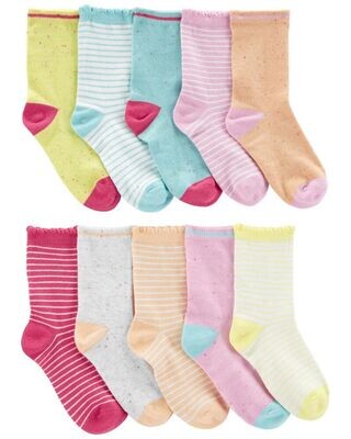 Original Carter's Toddler Girls 10-Pack Socks