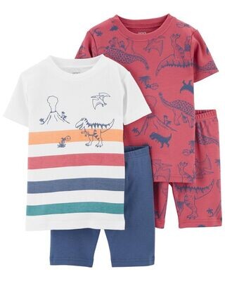 Original Carter's Baby & Toddler Boys 4-Piece Dinosaur 100% Snug Fit Cotton PJs