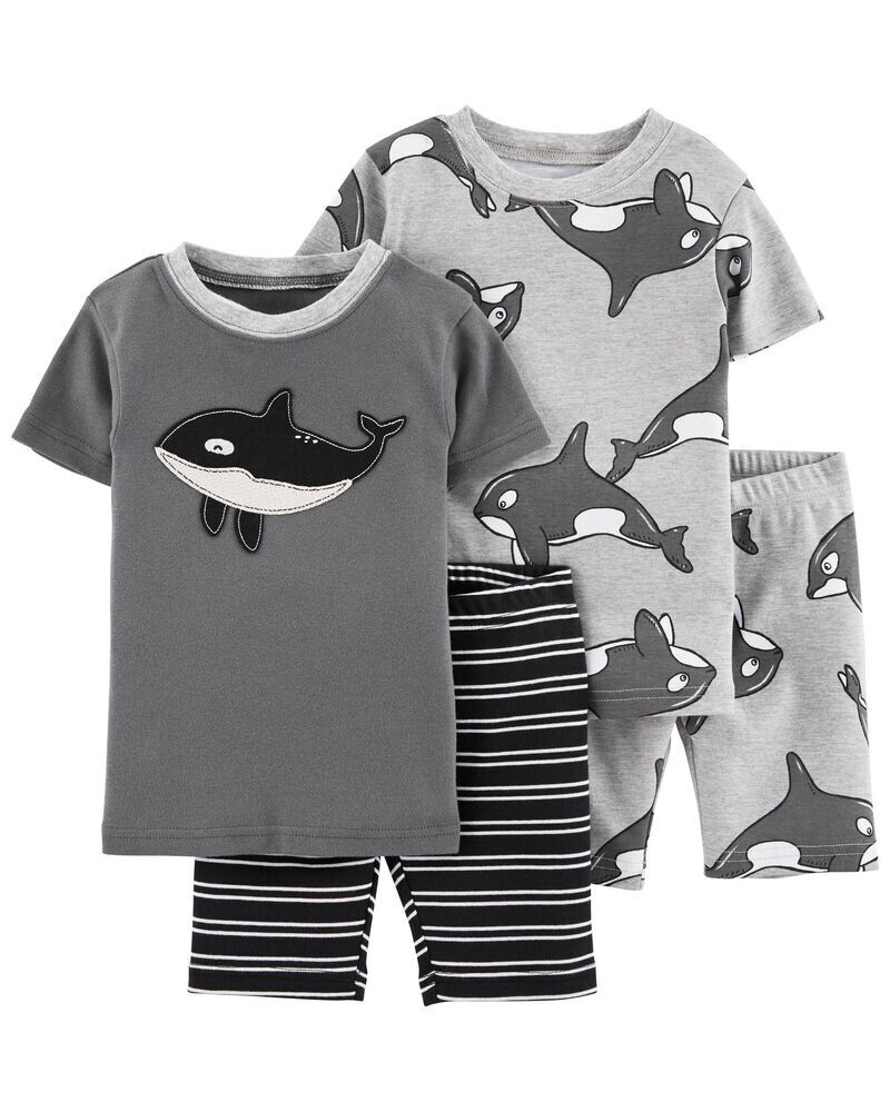 Original Carter's Baby & Toddler Boys 4-Piece Whale 100% Snug Fit Cotton PJs