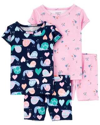 Original Carter's Baby & Toddler Girls 4-Piece 100% Snug Fit Cotton PJs