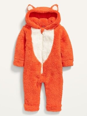 Old Navy Baby Unisex Fox-Critter Sherpa One-Piece Jumpsuit