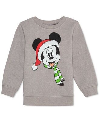 Disney Little Boys Mickey Mouse Holiday Fleece Sweatshirt