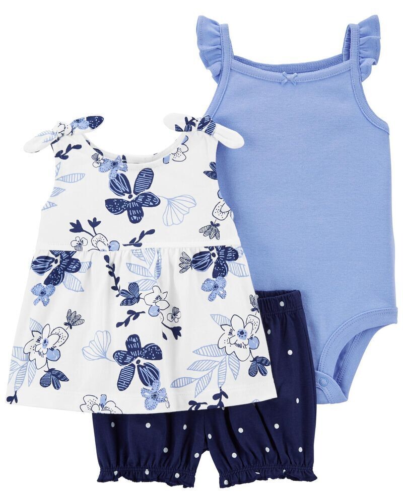 Original Carter's Baby Girl 3-Piece Floral Little Short Set