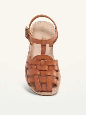 Old Navy Girls Faux-Leather Fisherman Sandals