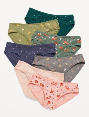 Old Navy Girls Stretch-to-Fit Bikini Underwear 7-Pack Woodland