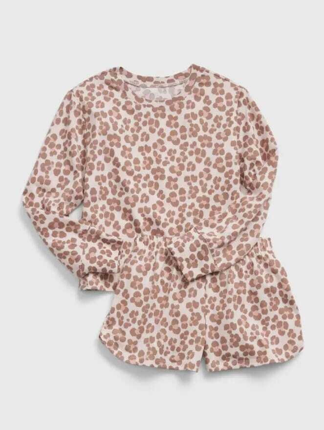 GAP Girls Leopard Printed 2-Piece Pajama Set