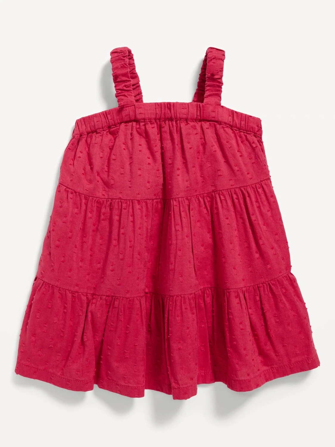 Old Navy Girls Sleeveless Tiered Clip-Dot Swing Dress