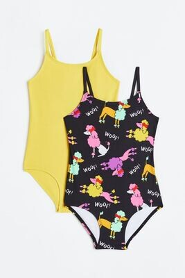 H&M Girls 2-Pack Patterned Swimsuits