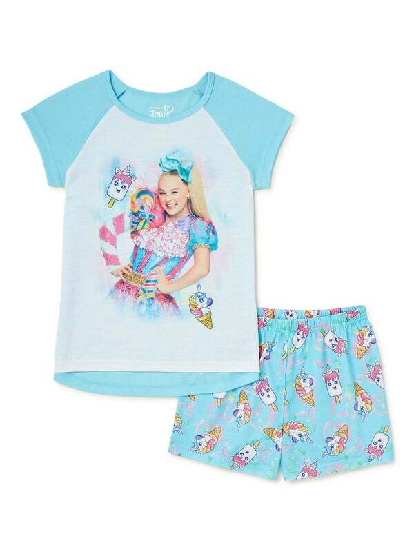 JoJo Siwa Girls Short Sleeve Shirt &amp; Shorts Pajama Set