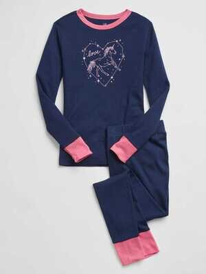 GAP Girls 100% Organic Cotton Unicorn Print Pajama Set