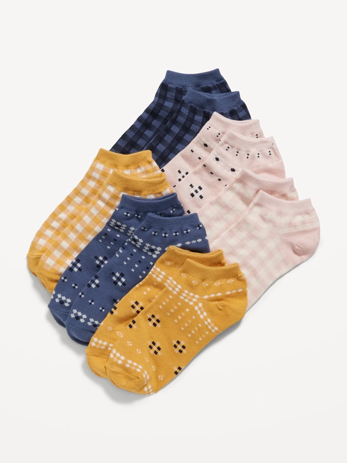 Old Navy Patterned Ankle Socks 6-Pack for Girls, Size: 28-31, Color: Multi