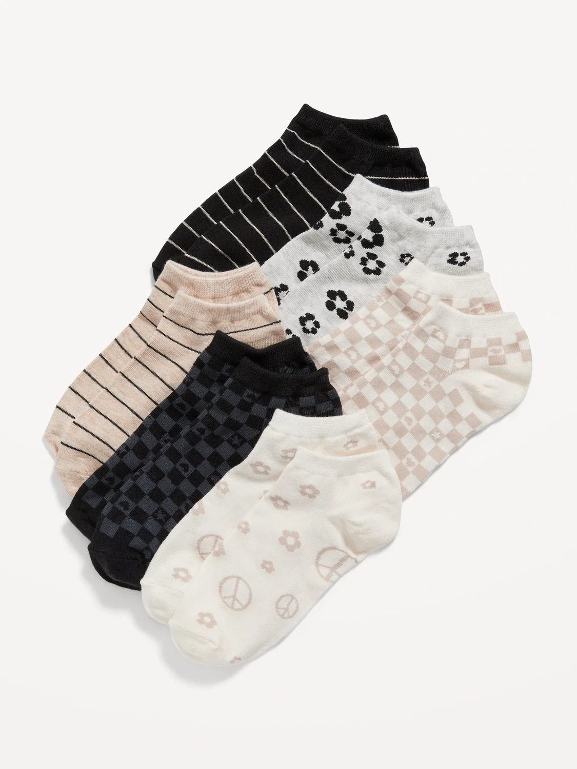 Old Navy Patterned Ankle Socks 6-Pack for Girls