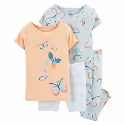 Original Carter's Toddler Girls 4-Piece 100% Snug Fit Pajama Set