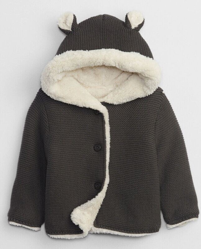 GAP Baby Unisex Sherpa-Lined Cardigan